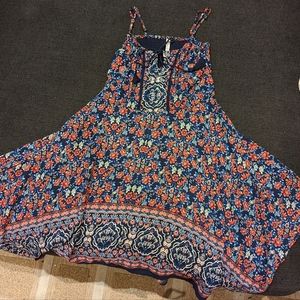 microfloral spaghetti strap dress